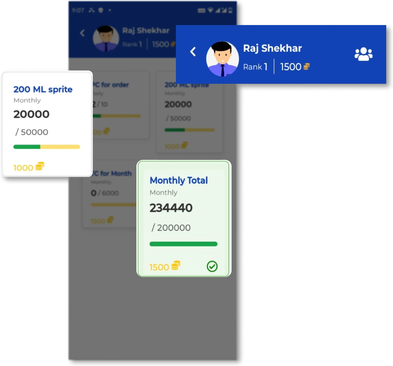 user progress and achievements on mobile app