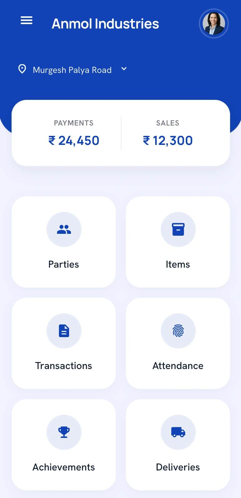 mobile app screen displaying all field sales options
