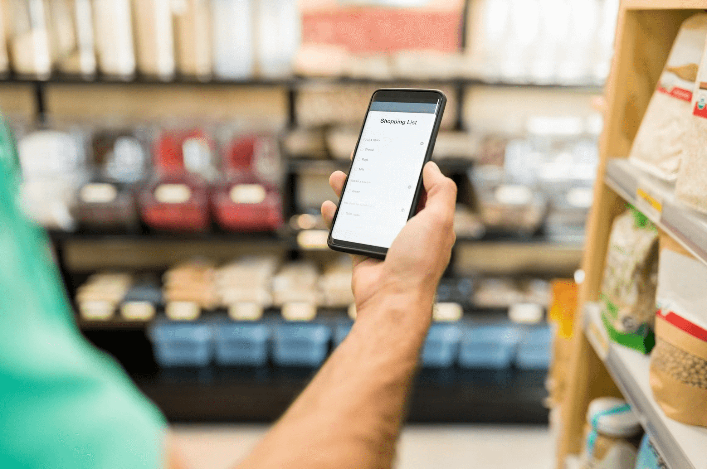 Retailer placing order on mobile